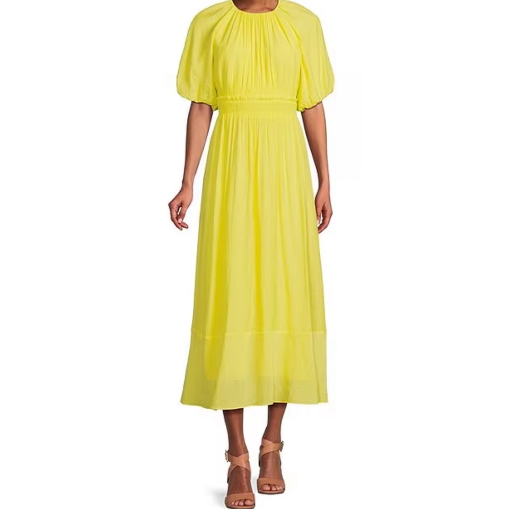 Antonio Melani Georgina Crinkled Gauze Short Sleeve Midi Dress